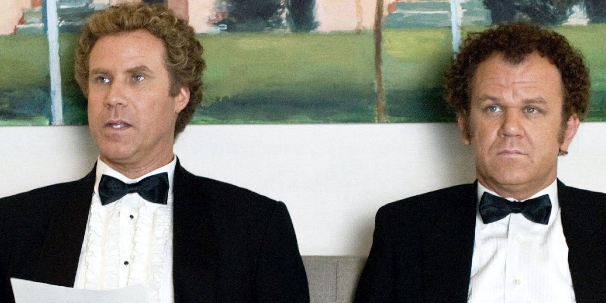 Will Ferrell si John C. Reilly sunt pregatiti pentru un interviu de angajare in Step Brothers